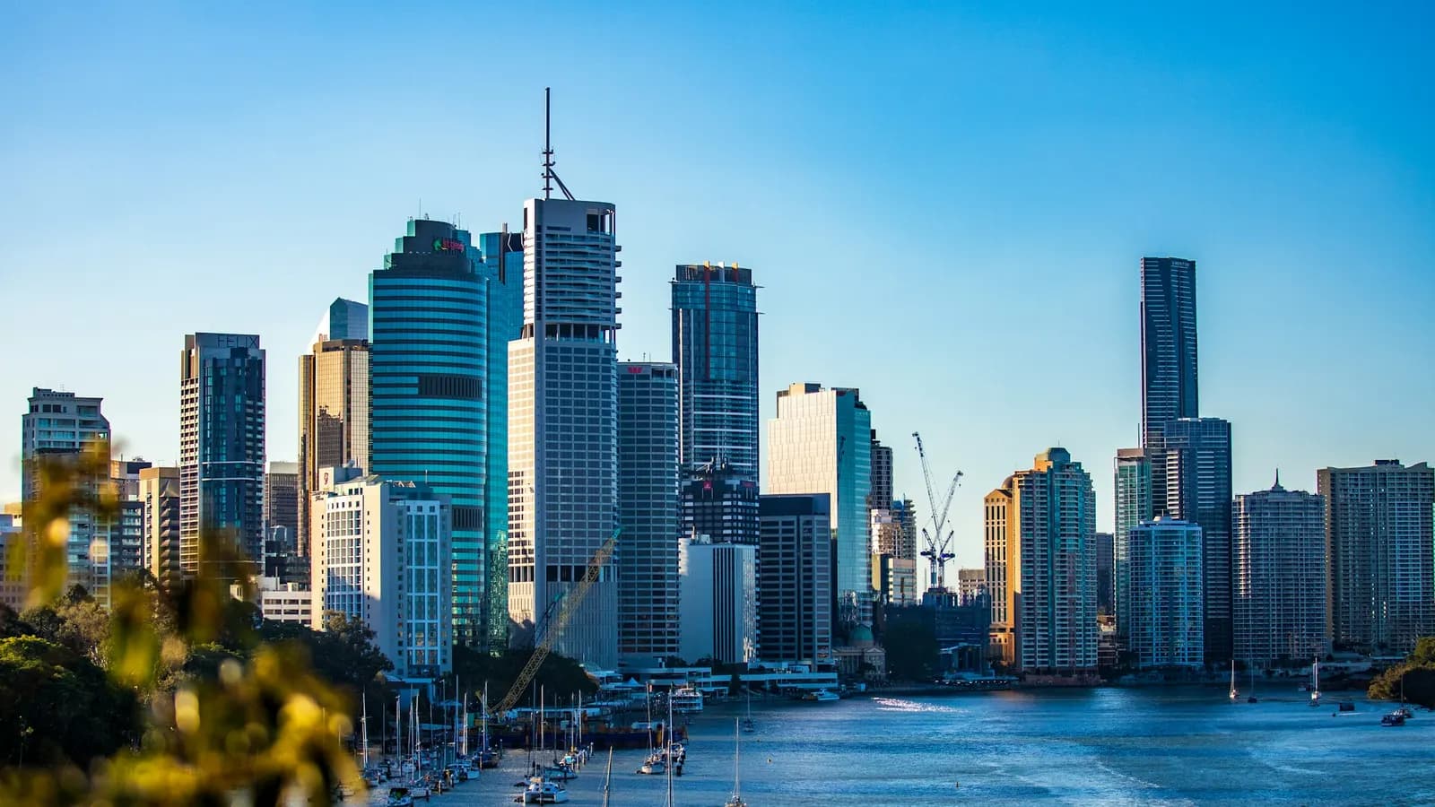 Brisbane city skyline along the river