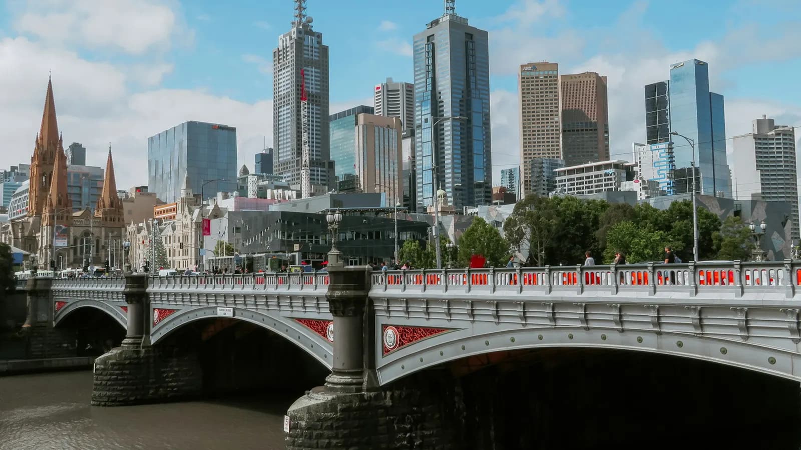 Melbourne CBD skyline from Princes Bridge